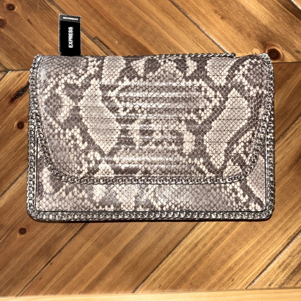 NWT • Express • Faux Snakeskin Shoulder Bag •